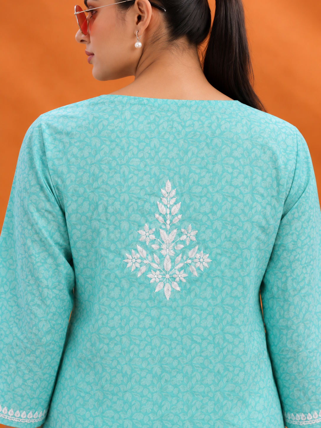 Brasso Chikankari Short Kurta - Mint Green Adab e Libas