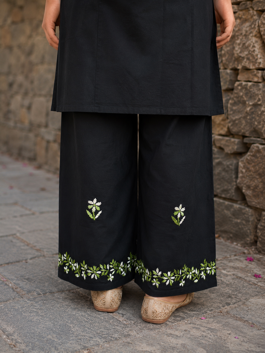 Cotton Chikankari Kurta Set – Green Adab e Libas