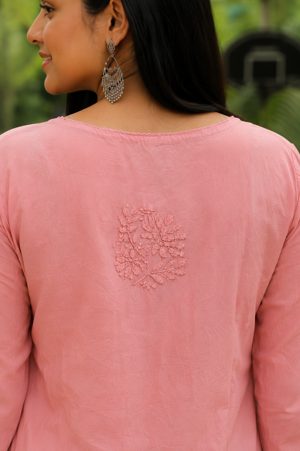 Blush Pink Chikankari Muslin Co-ord Set Adab e Libas