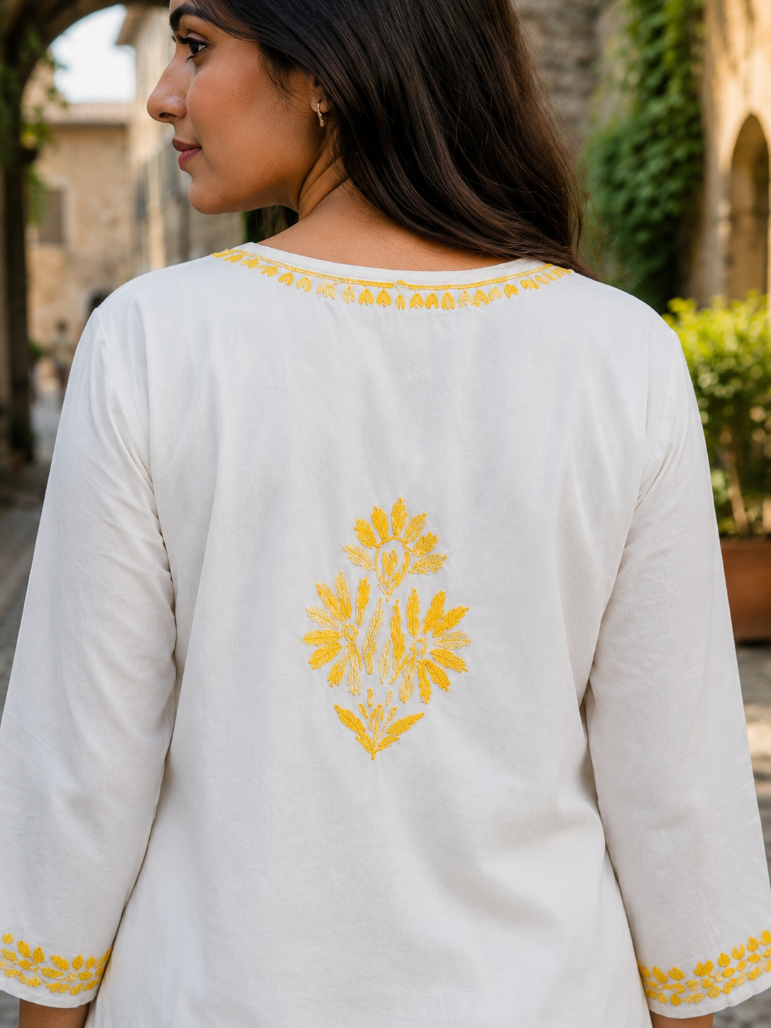 REYON Chikankari Kurta Set - YELLOW Adab e Libas