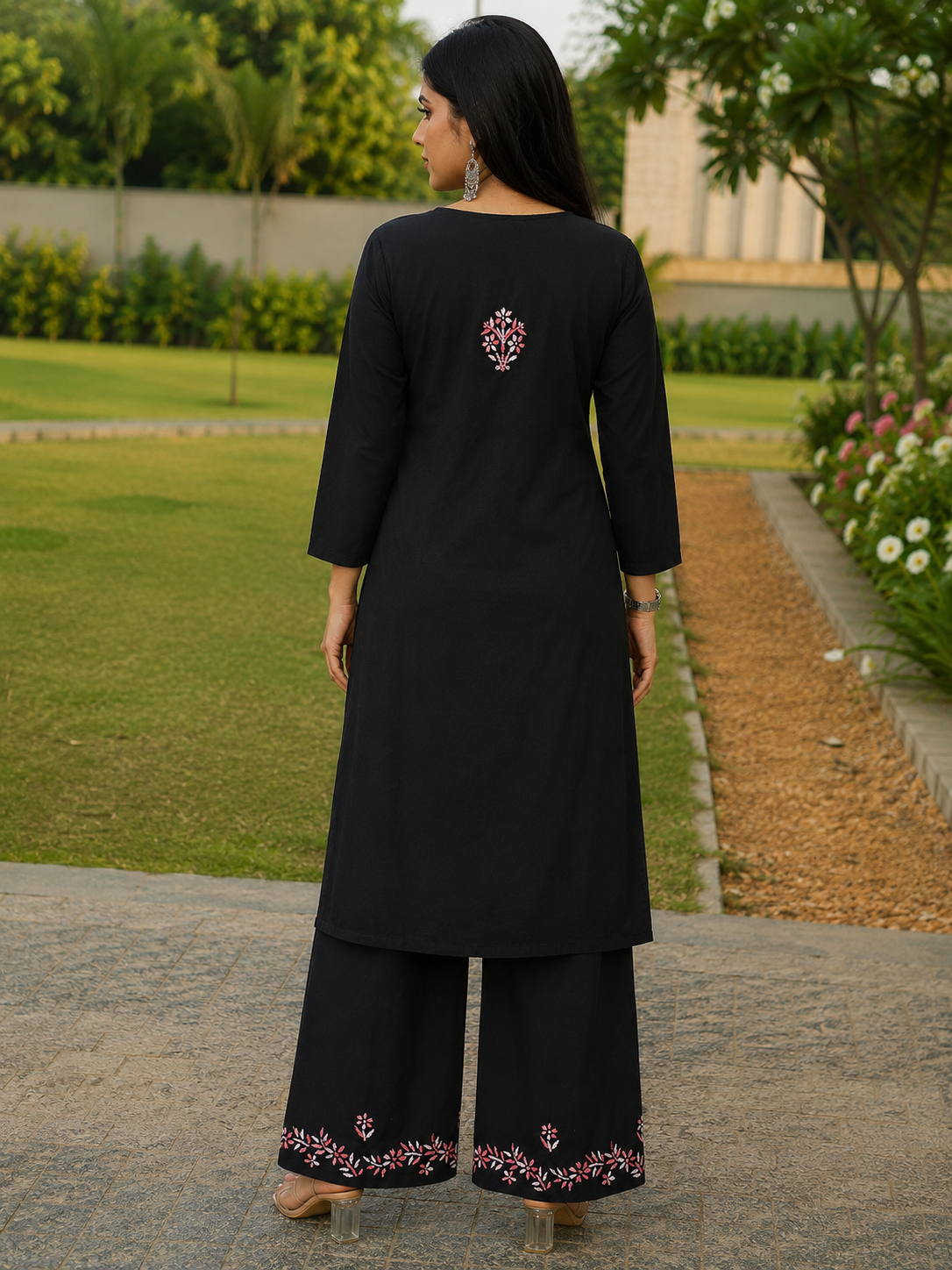 Cotton Chikankari Kurta Set – Pink Adab e Libas