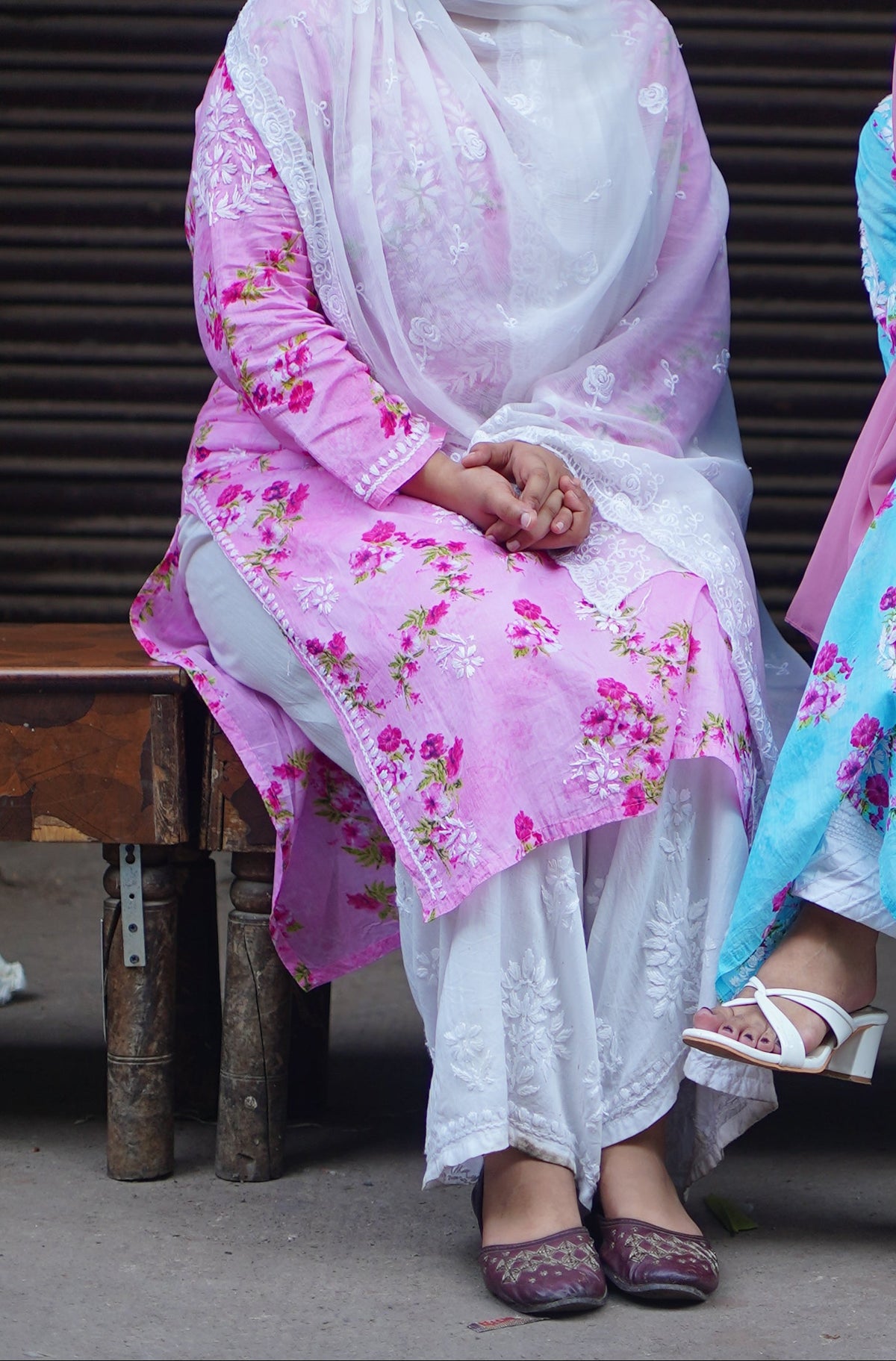 Pink Floral Mal Printed Cotton Long Kurta Adab e Libas