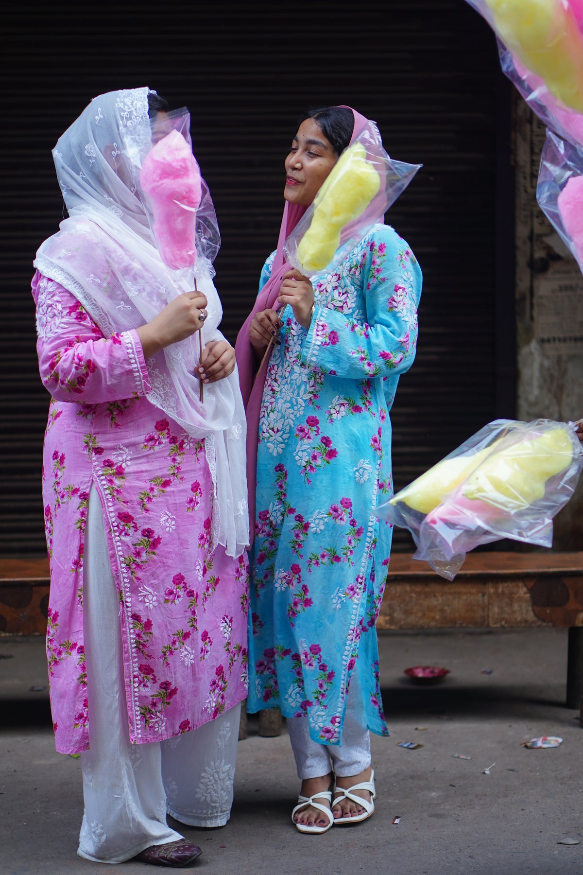 Pink Floral Mal Printed Cotton Long Kurta Adab e Libas